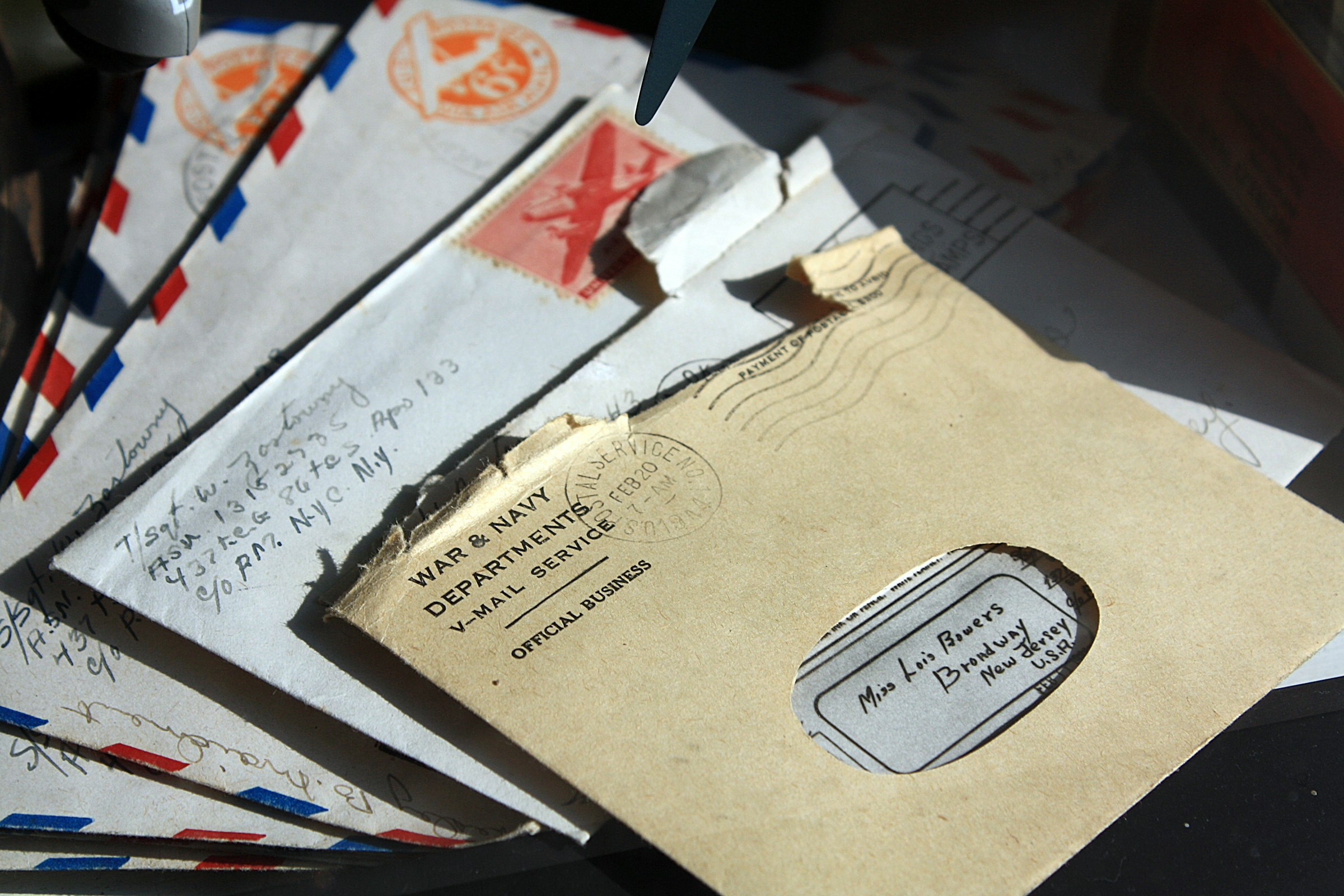 Stack of old opened envelopes